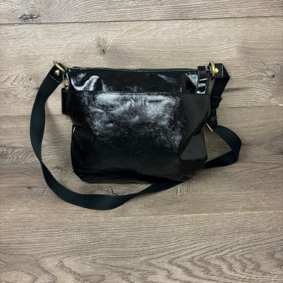 Coach Poppy Crossbody M1280-F22147 Black Patent Leather Shoulder Bag Purse - Picture 5 of 16